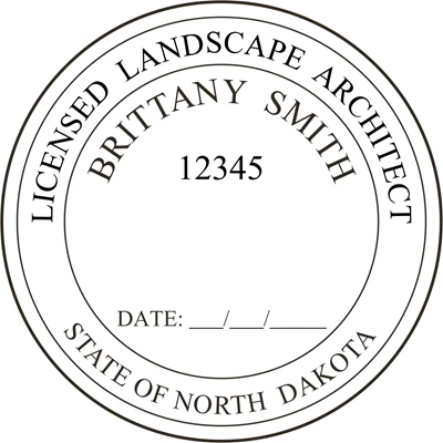 Landscape Architect Seal - Pre Inked Stamp - North Dakota